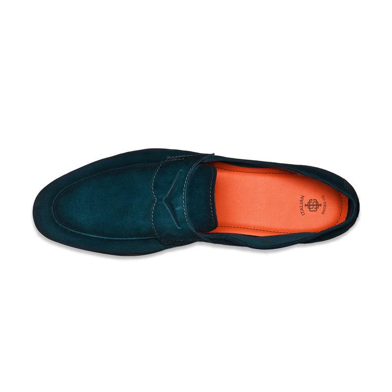 Men Nes Blue Suede Penny Loafers N Classic Slip On