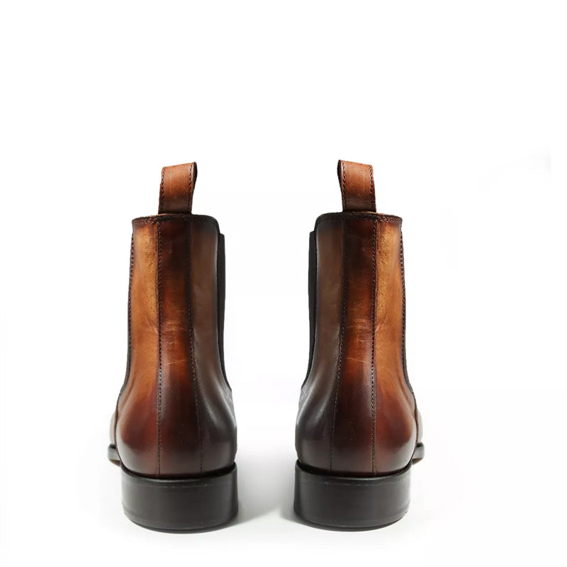 Patina Classic Mid Top Leather Chelsea Boot Tan
