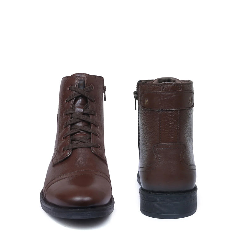 Men Lace-Up Leather Casual High Ankle Boot