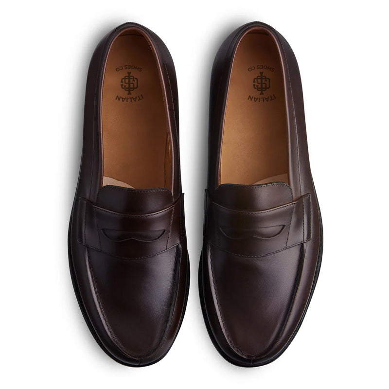 Classic Leather Blue Penny Loafer For Men
