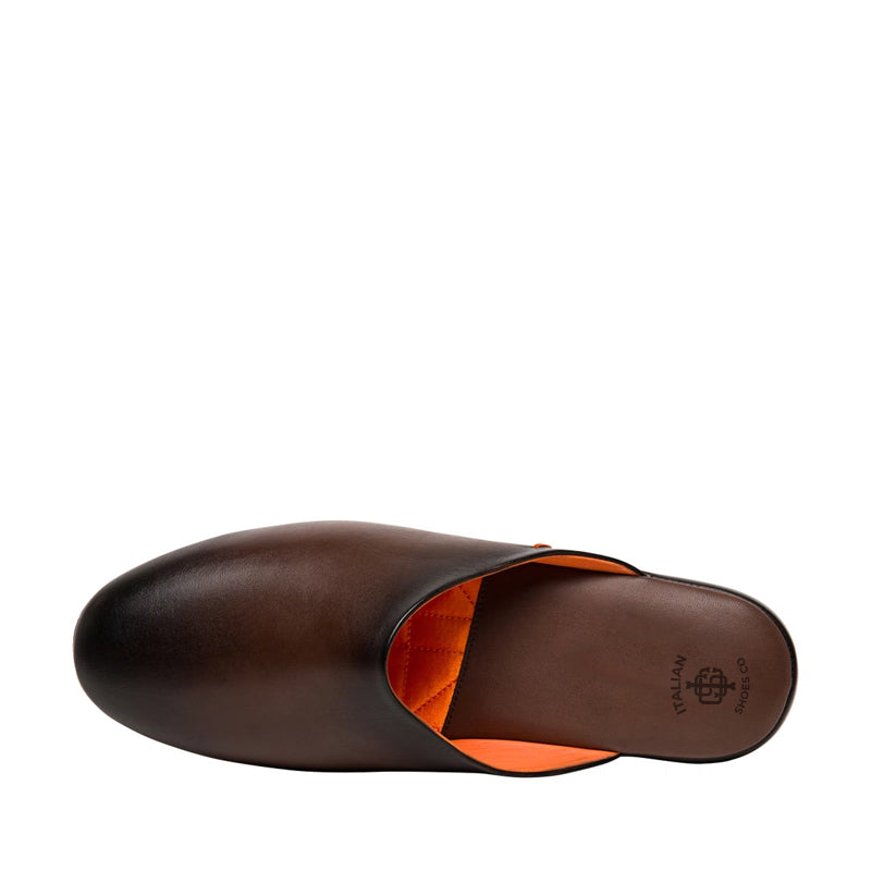 Men Striped Slip On Leather Slippers