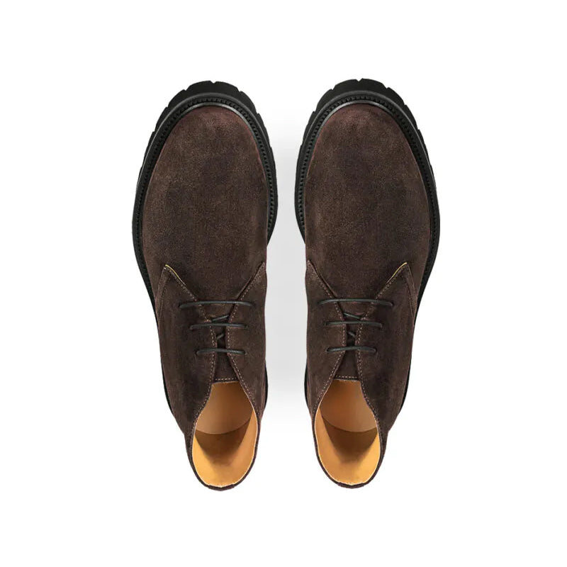 Suede Luxury Solid Leather Chukkas Boot Cocoa Brown