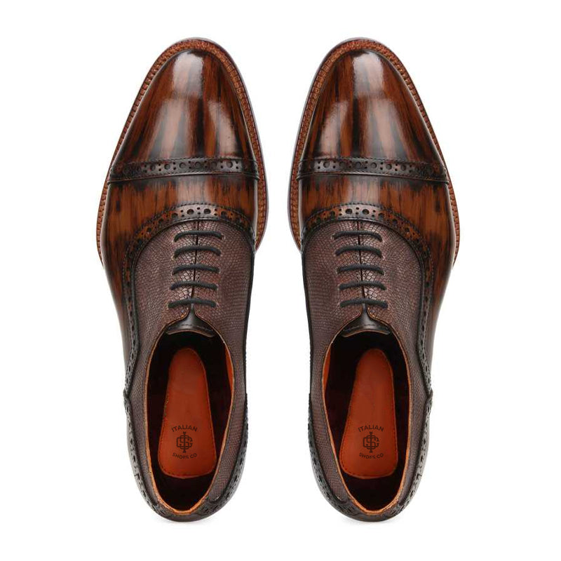 Premium Captoe Shiny Leather Oxford Shoes