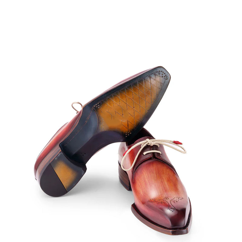 Leather Handmade Wingtip Derby Brown Shoe