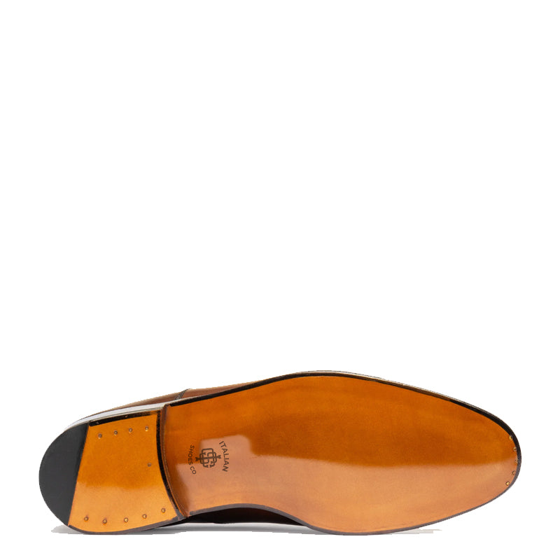 Plain Classic Captoe Leather Oxford Shoe Burgundy