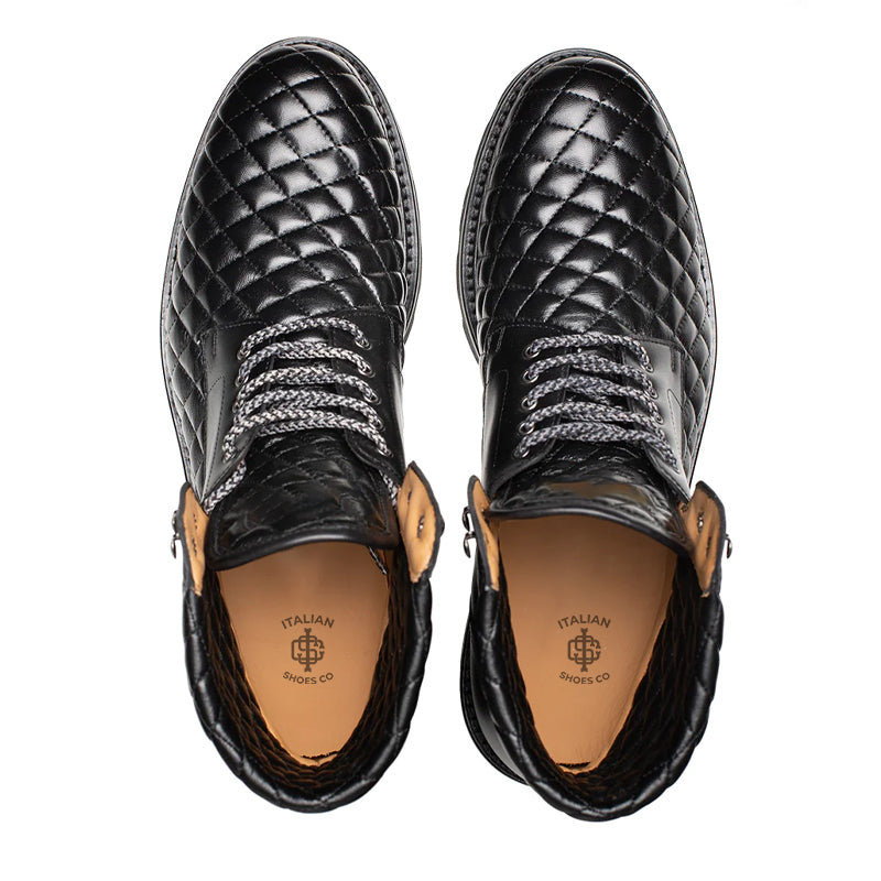 Black Timeless Lace-Up Leather Boots