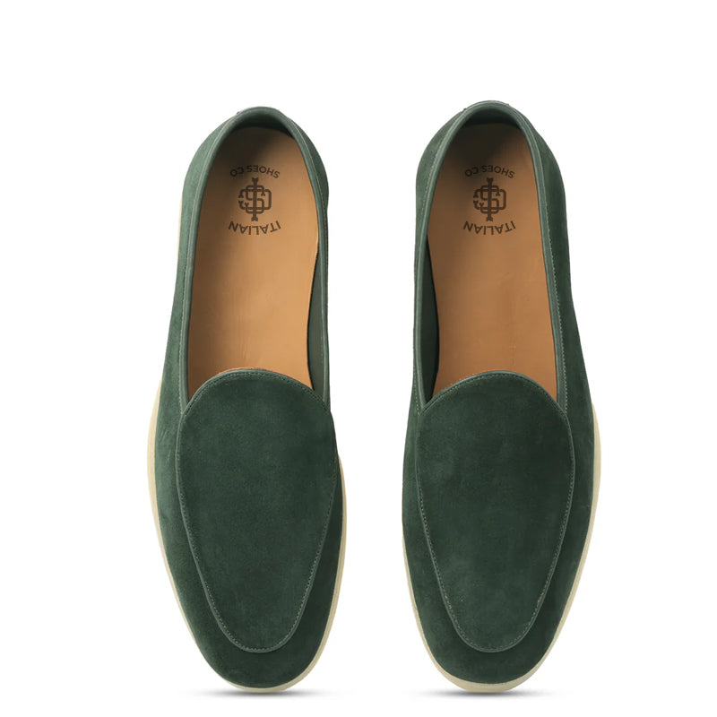 Suede Leather Solid Tan Loafer For Men