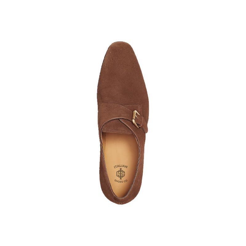 Men Suede Leather Single Monk Strap