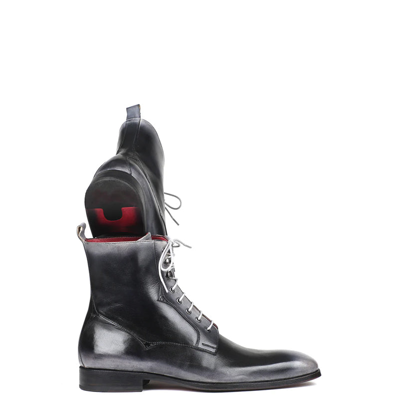 Premium Plain Toe Lace-Up Leather Ankle Boot