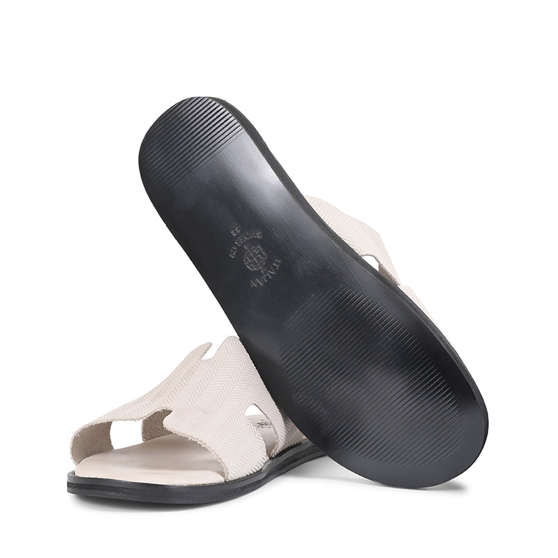 Luxury H-Style Leather Slipper For Men