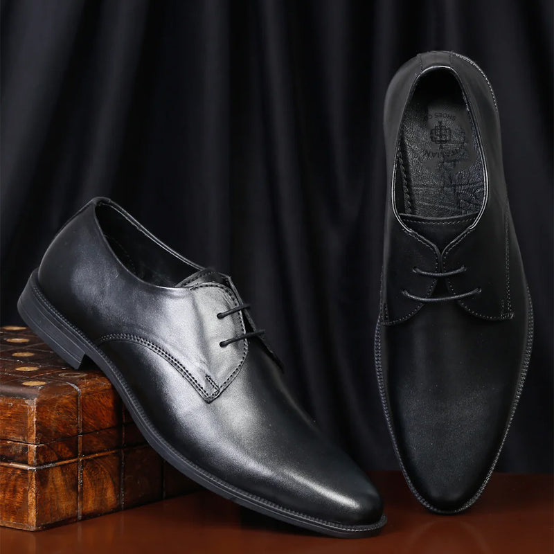 Classic Plain Toe Leather Derby Shoe