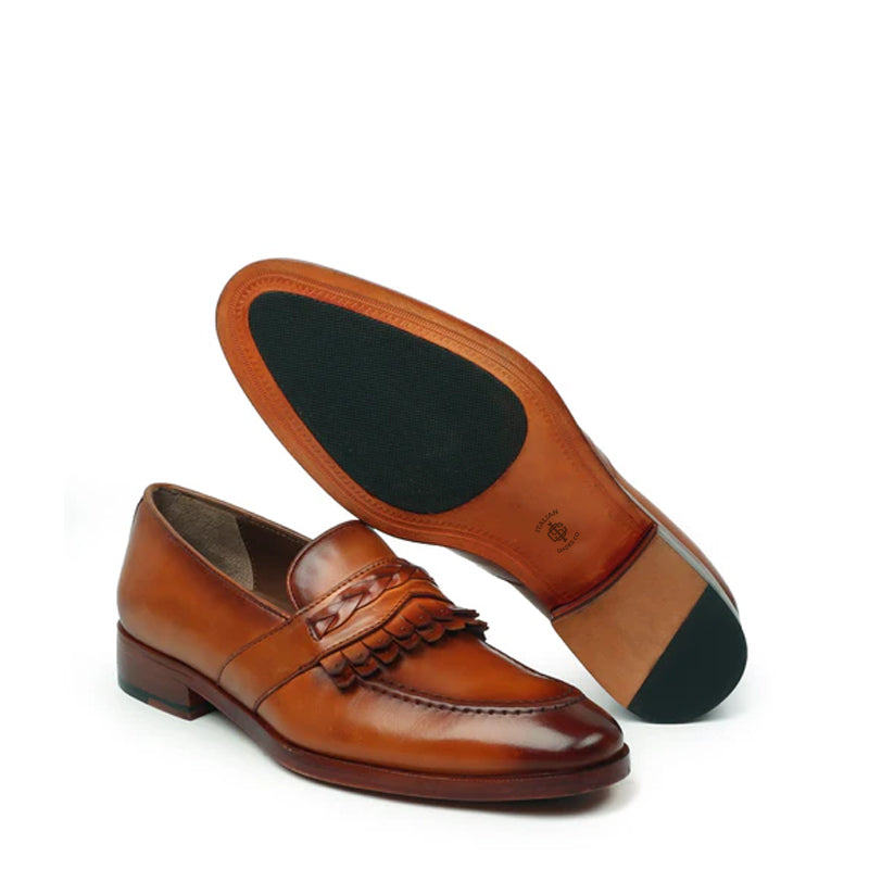 Men Classic Handmade Leather Loafer With Fringe