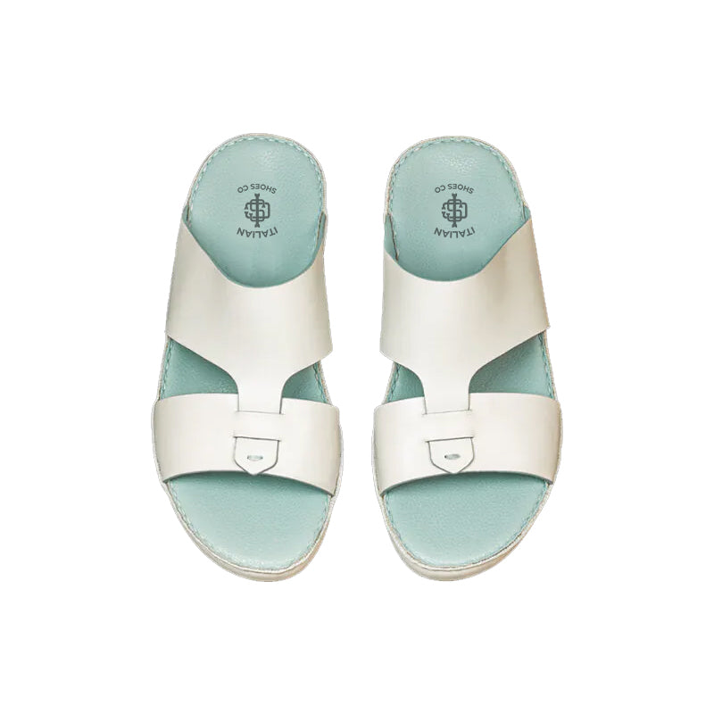 Open Toe Leather Stich Comfort Arabic Blue Sandal