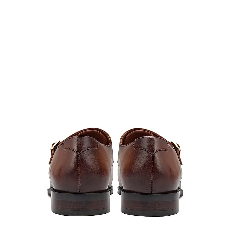 Leather Antique Formal Double Monk Strap Shoe