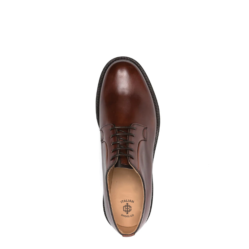 Plain Polished Leather Derby Formal Shoe