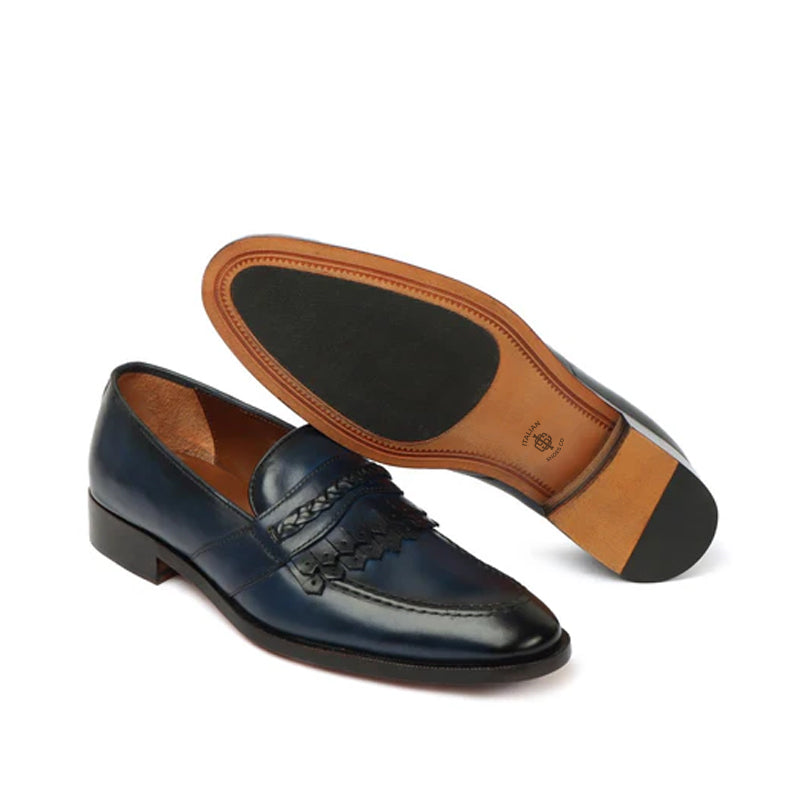 Men Classic Handmade Leather Loafer With Fringe