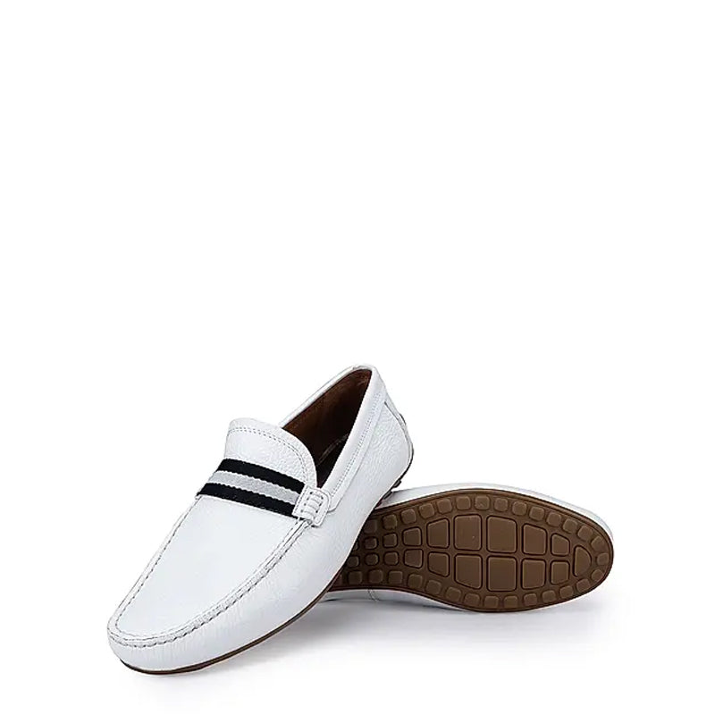 Premium Handmade Leather Moccasins Formal White Loafer