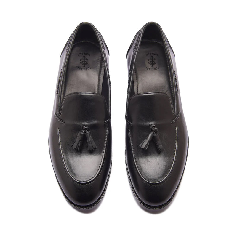 Classic Handmade Solid Leather Tassel Loafer Tan