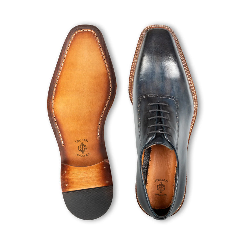 Pure Leather Handmade Wholecut Oxford Shoe Olive