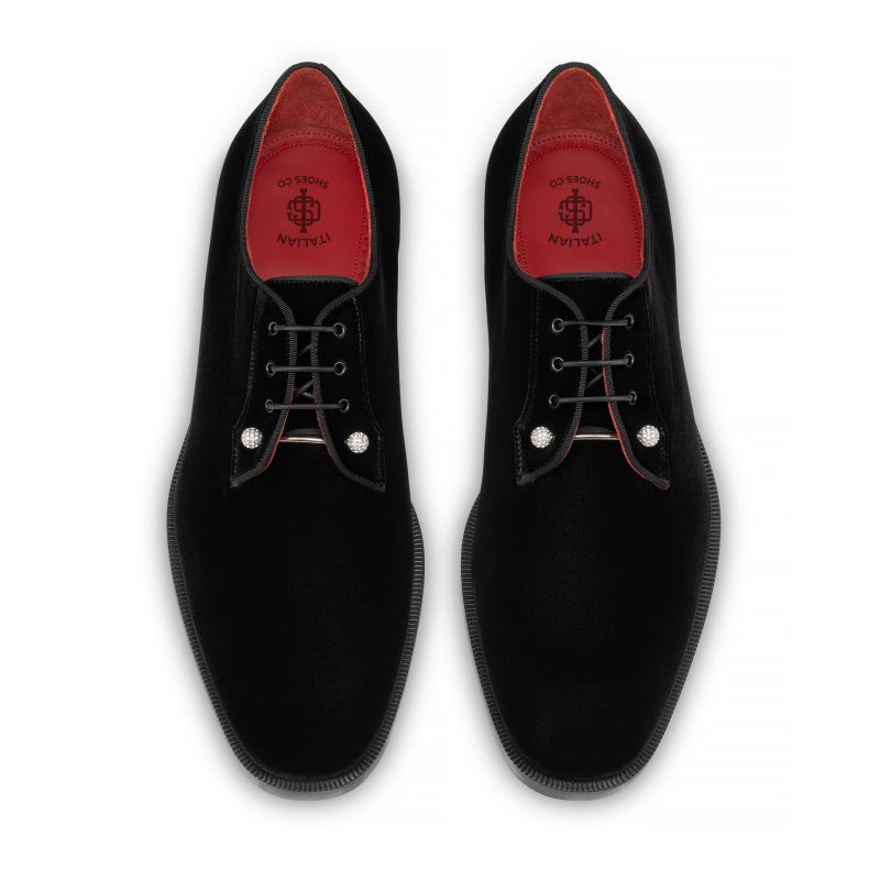 Men Suede Velvet Leather Maroon Derby Shoe