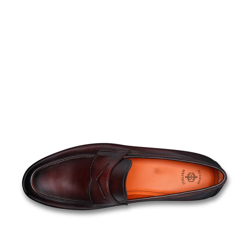 Penny Solid Leather Carlo Blue Loafer