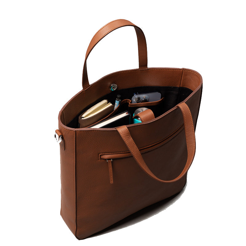 The Poet Leather Tote Black Bag