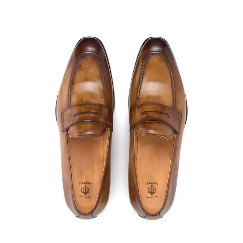 Classic Penny Shiny Leather Blue Loafer
