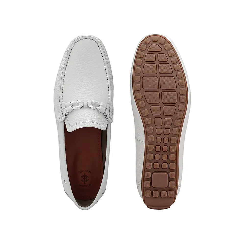 Men Textured Leather Driving Red Loafer