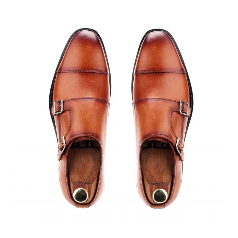 Classic Design Leather Double Monk Strap Shoe