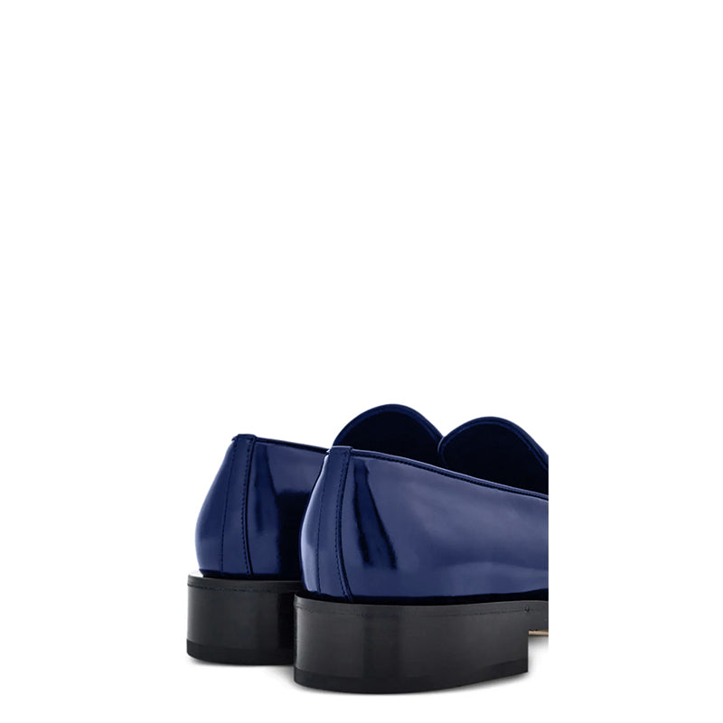 Men Silver Toe Solid Leather Loafers