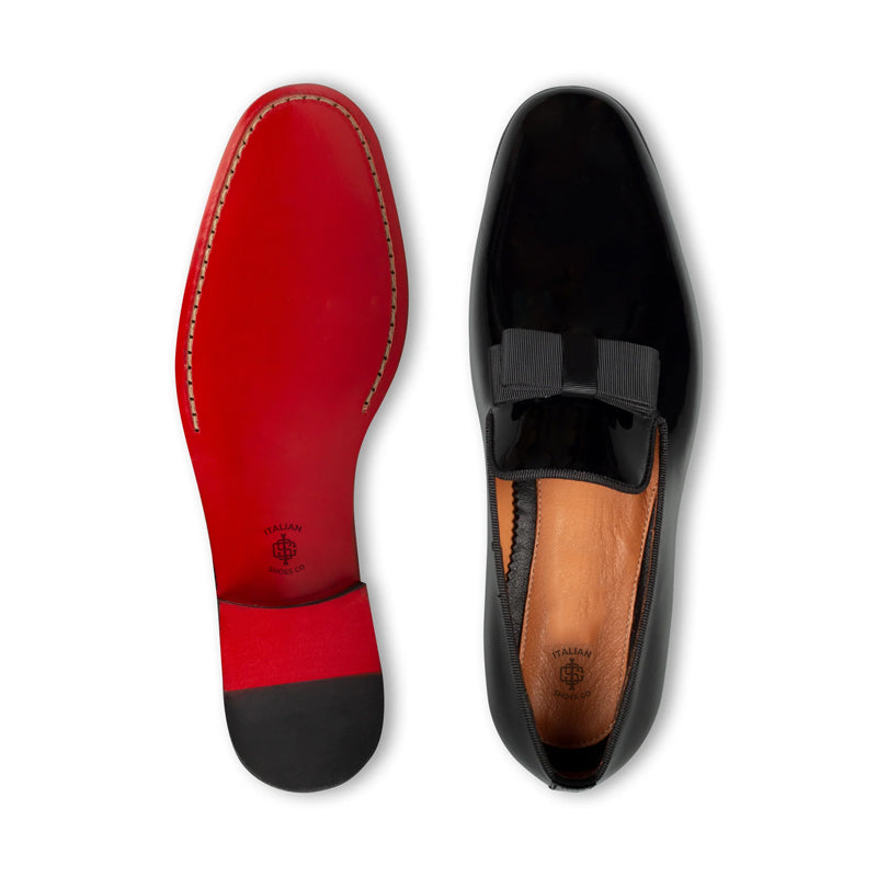 Patent Penny Solid Leather Burgundy Loafer
