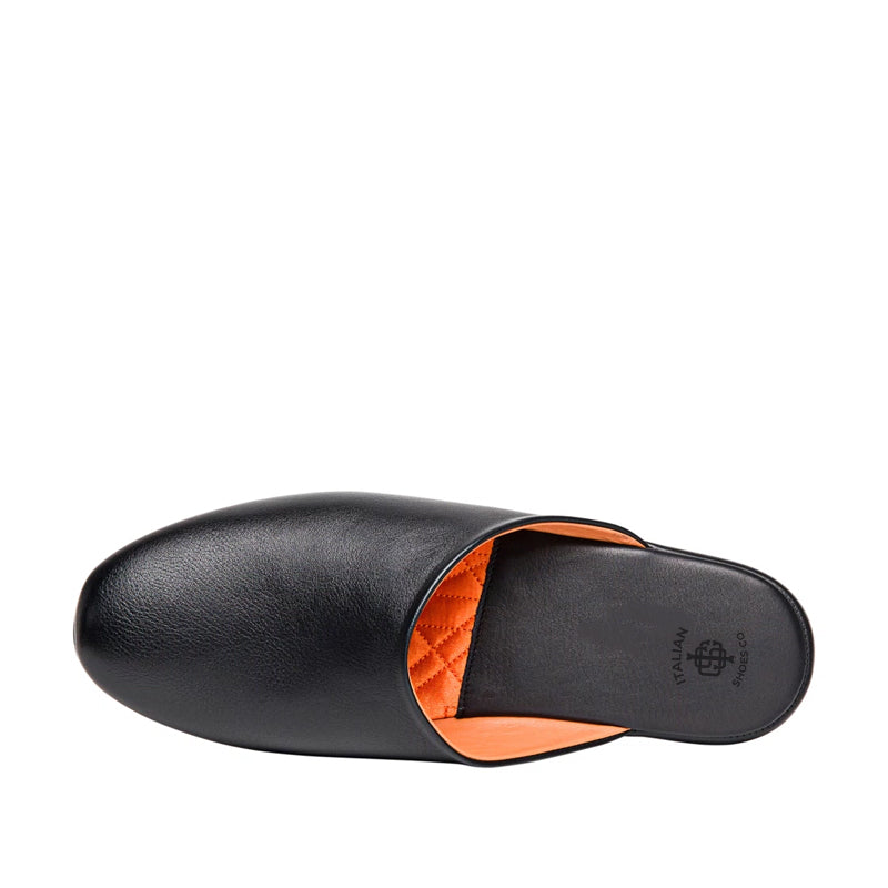 Men Striped Slip On Leather Slippers