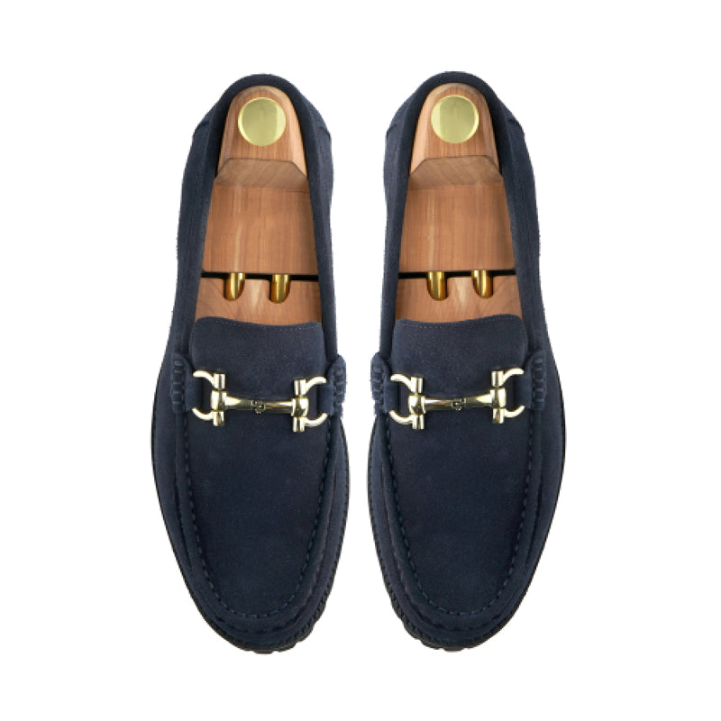 Suede Leather With Horse-bit Buckled Tan Loafer