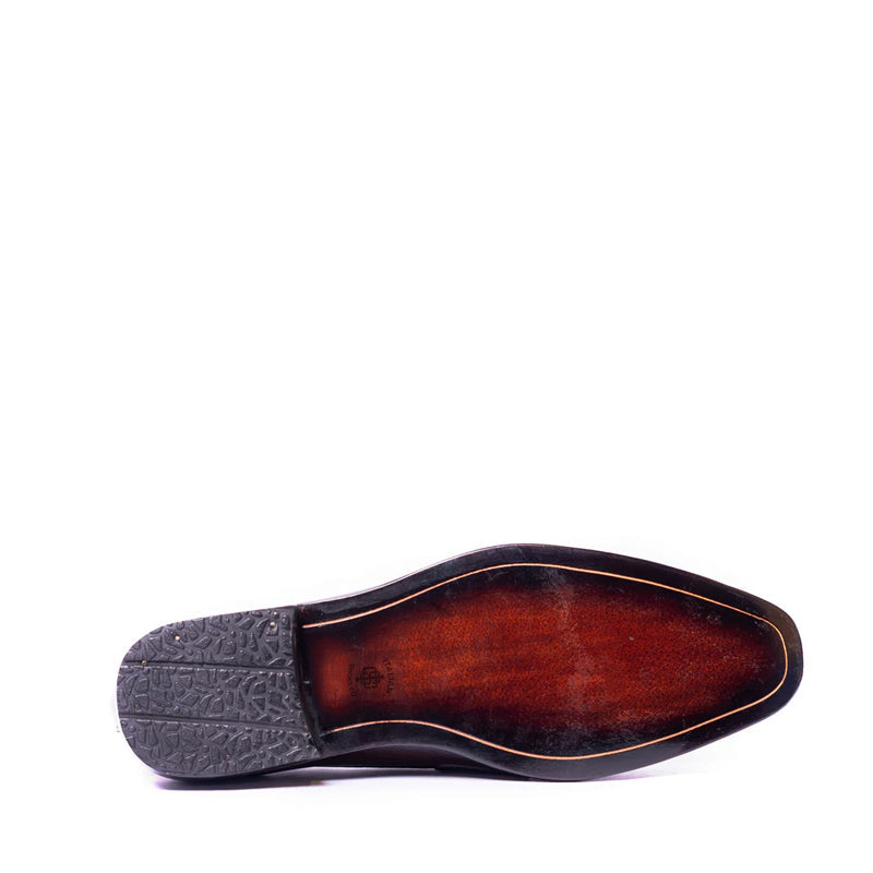 Polished Shiny Leather Horsebit Buckled Loafer