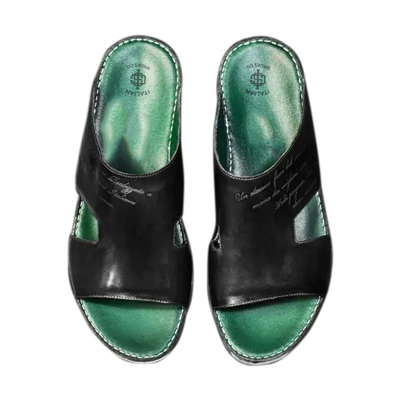 Polished Leather Comfort Arabic Black Sandal