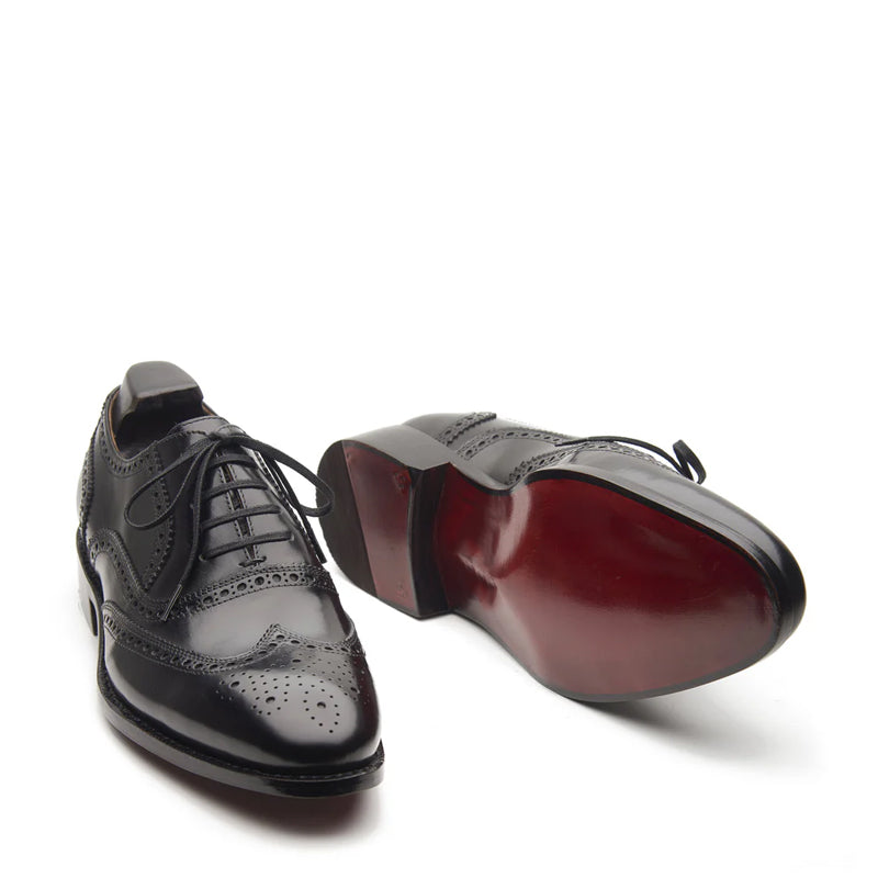 Men Lace-Up Leather Wingtip Oxford Burgundy Shoe