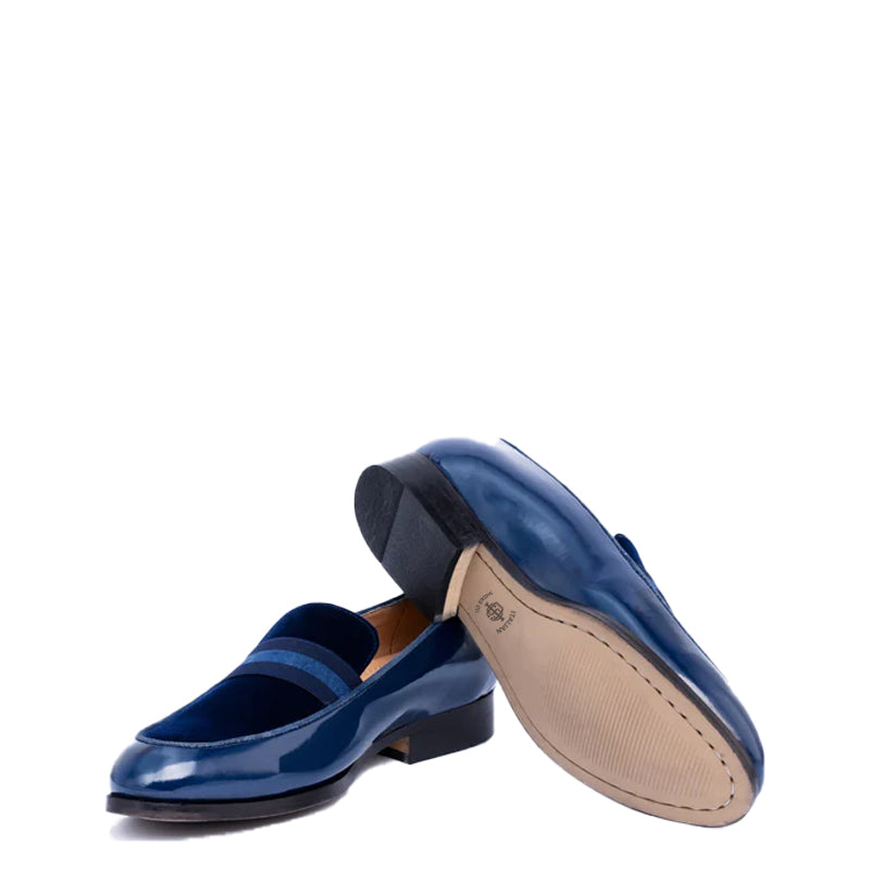 Upper Suede Patent Shiny Leather Loafer