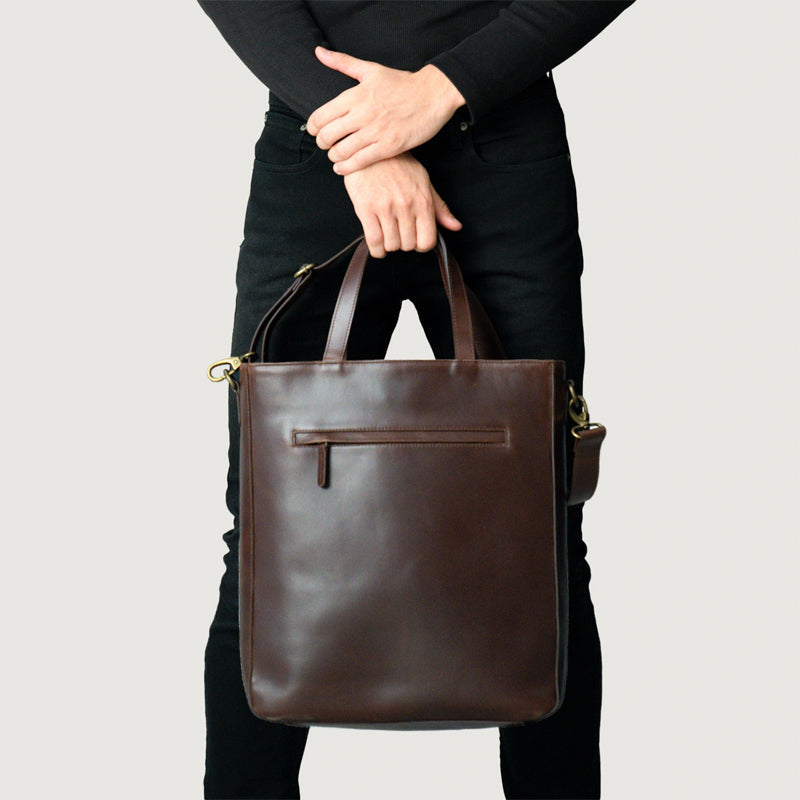 The Poet Leather Tote Black Bag
