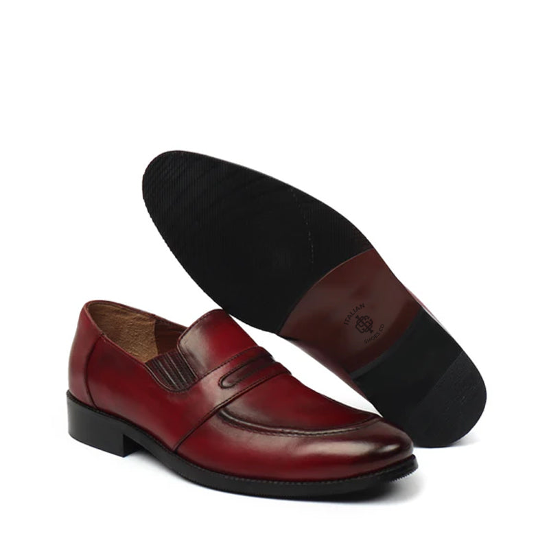 Brown Leather Penny Loafer For Men