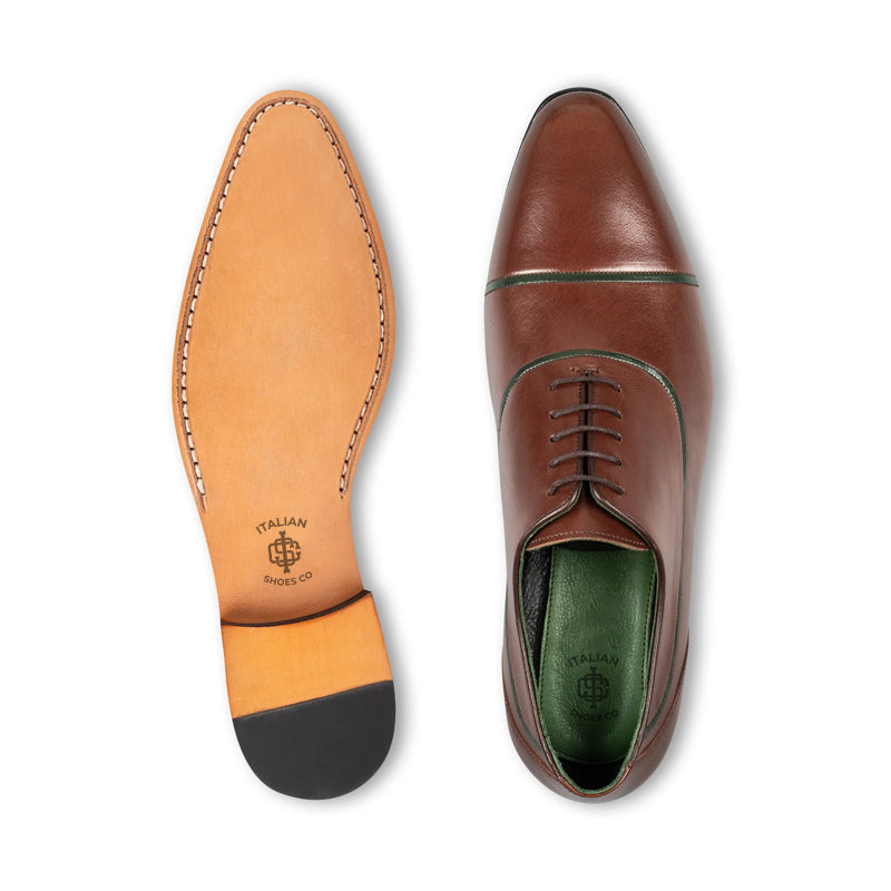 Premium Shiny Leather Lace-Up Formal Oxford Brown Shoe