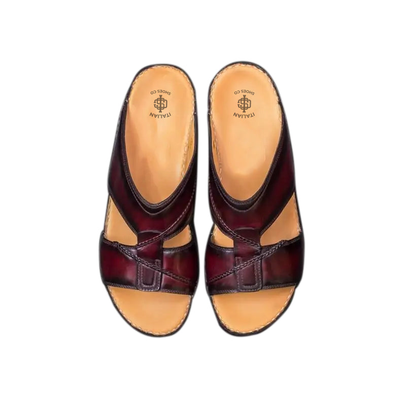 Handmade Solid Leather Comfort Arabic Blue Sandal