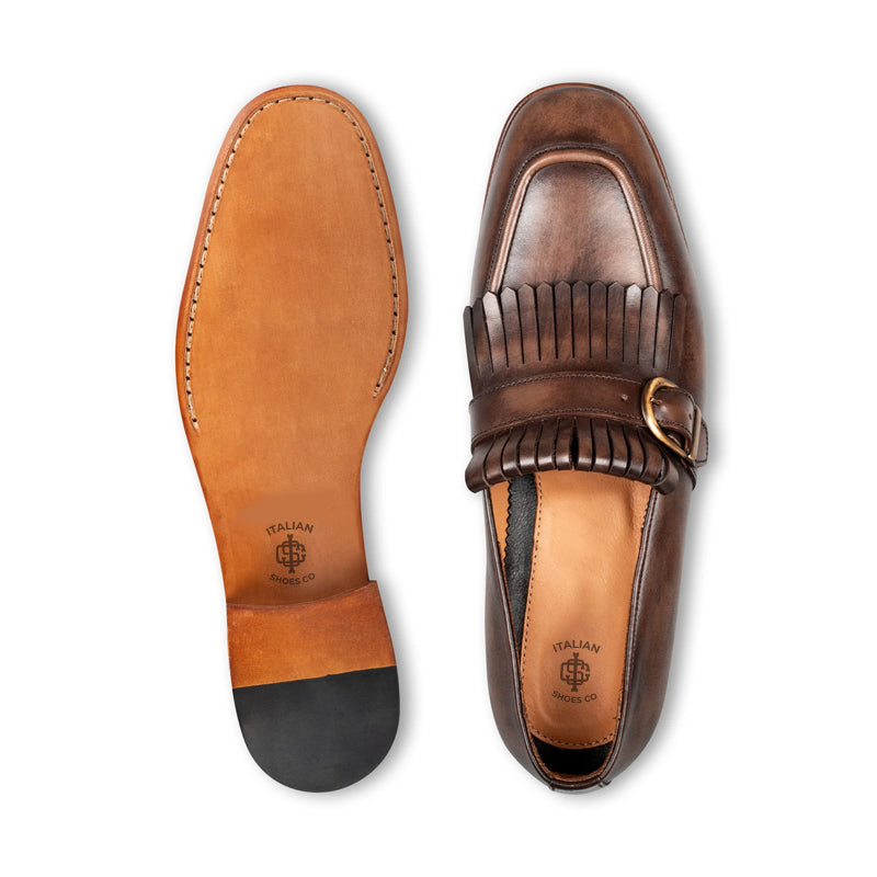 Premium Midnight Leather Single Monk Strap Shoe