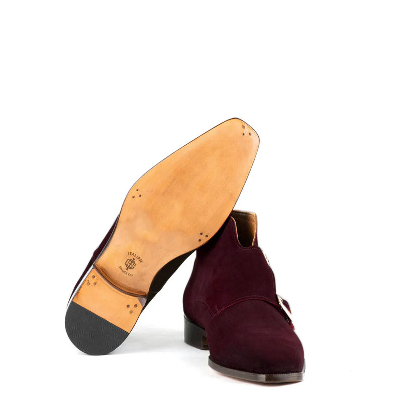 Classic Suede Leather Double Monkstraps Ankle Boot