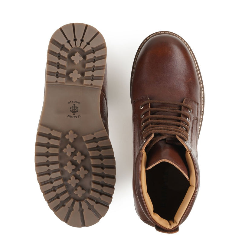 Classic Leather Lace-Up Ankle Boot