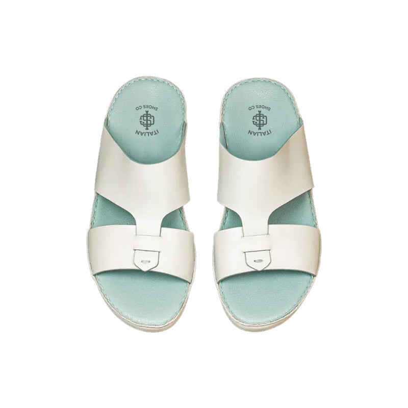 Open Toe Leather Stich Comfort Arabic Blue Sandal