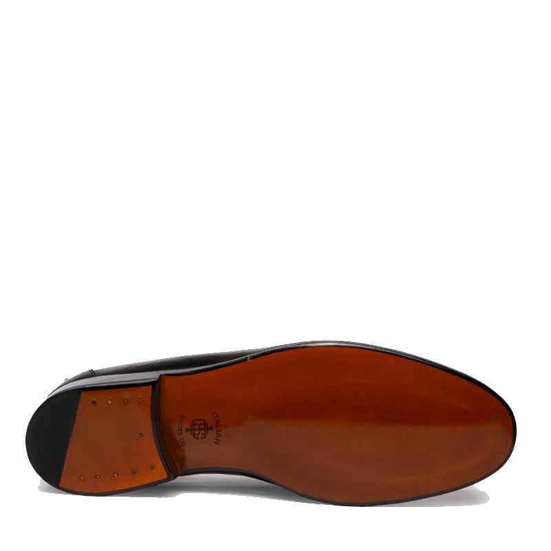 Plain Polished Leather Penny Burgundy Loafer For Men