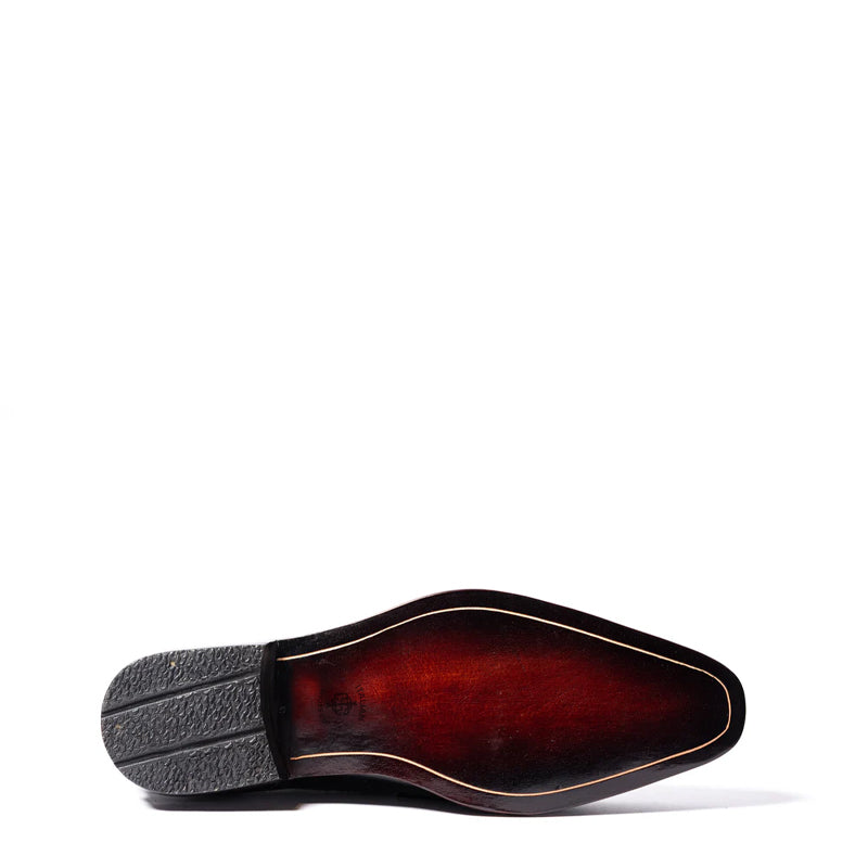 Men Suede Upper Horsebit Buckled Leather Loafer