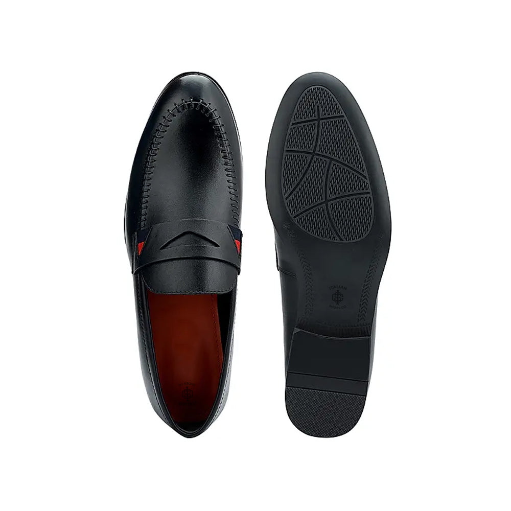 Men Round Toe Slip On Leather Formal Tan Loafer