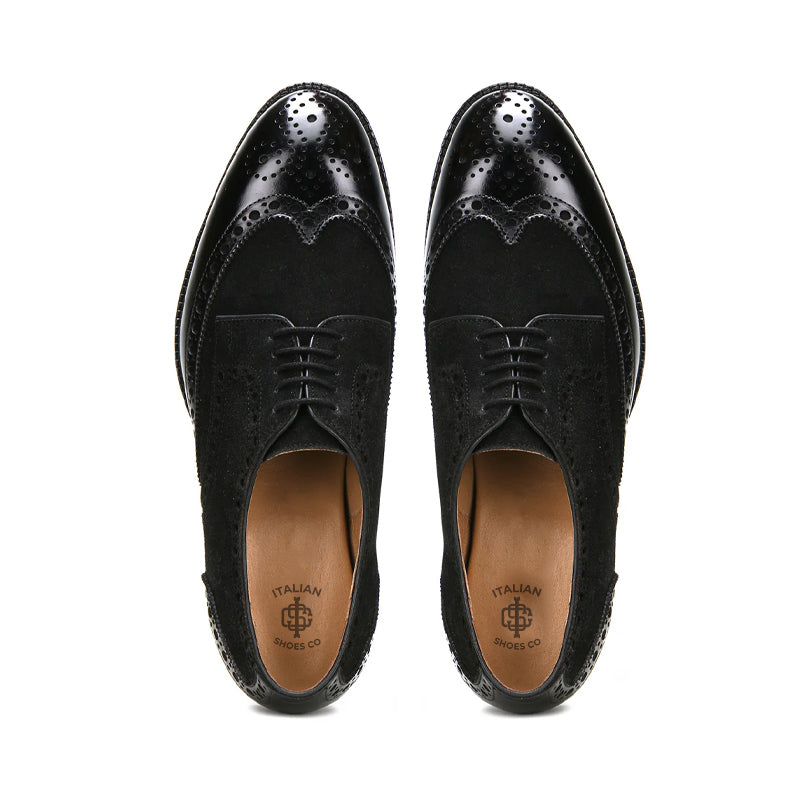 Patent Suede Leather Derby Shoe