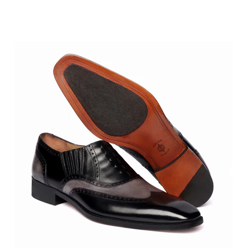 Leather Square Toe Lace-Up Oxford Olive Green Shoe